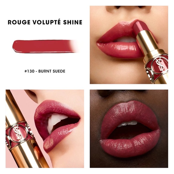 YSL Rouge Volupte Shine Oil In Stick Lipstick 130 Burnt Suede - Picture 6 of 6